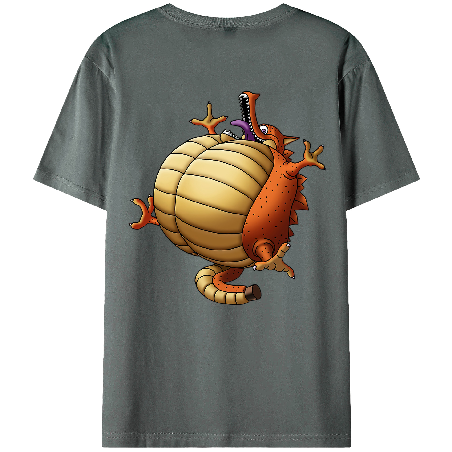 （画像用） ドラゴンクエスト Doragon Kuesuto Dragon Quest 綿100％ メンズ半袖Tシャツ（バックプリント） 通気性